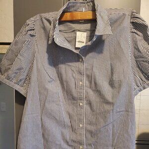 J Crew Puffed Sleeve Top Women's Size Large